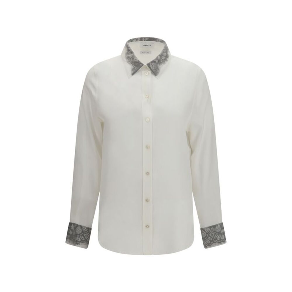Alexander Mcqueen Women Floral Lace Detail Shirt